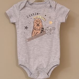 Star Wars "Little Wookiee" grey short sleeved onesie/bodysuit